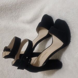 Dreampairs black ankle strap heels